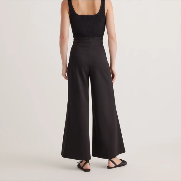 Quince Ultra-Stretch Ponte Super Wide Leg Ankle Pant Black NWT Multiple Sizes - Picture 5 of 11